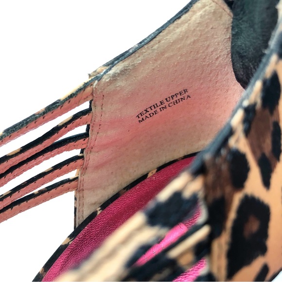 Betsey Johnson Strappy Peep Toe Leopard Heels - Picture 9 of 12